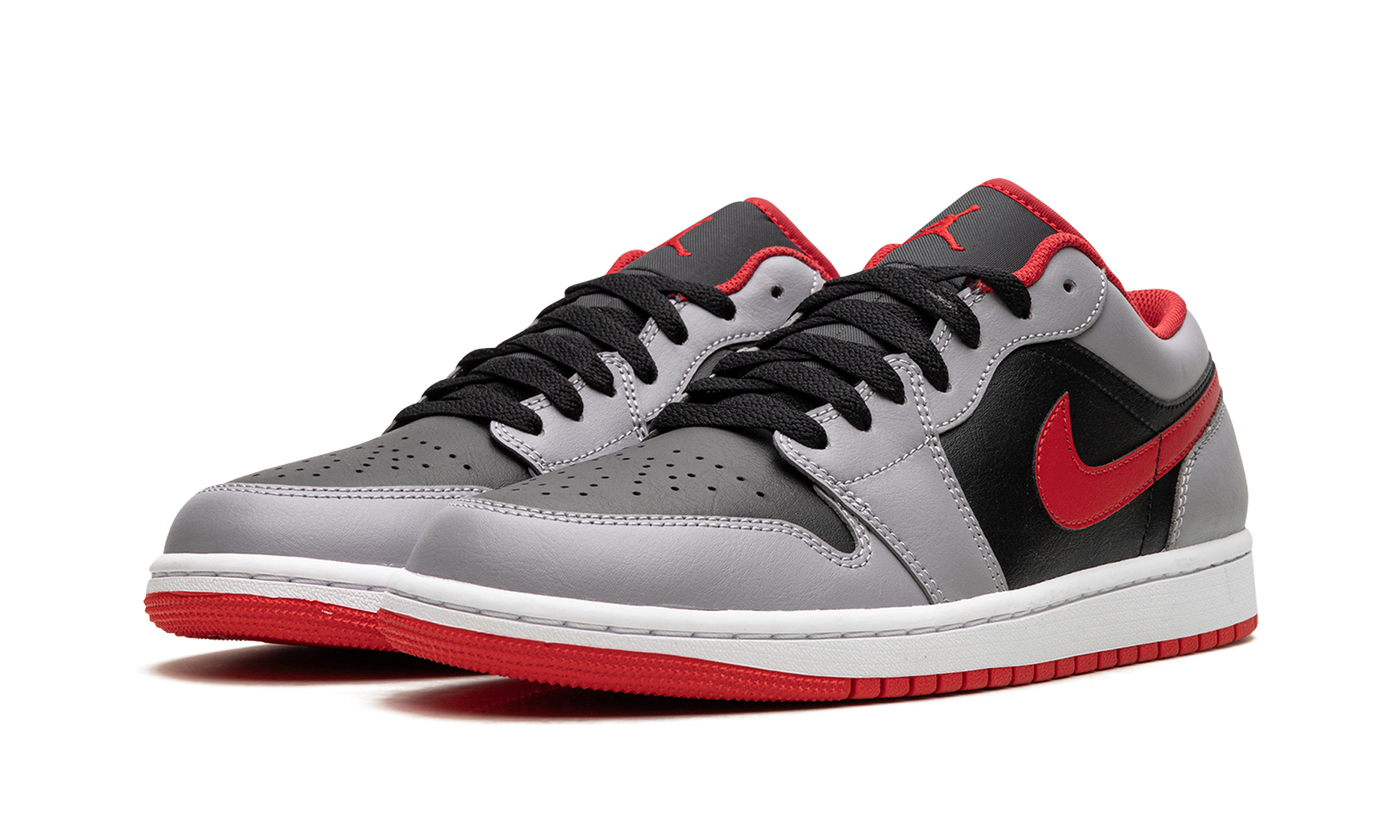 Air Jordan 1 Low Black Light Smoke Grey Gym Red 3