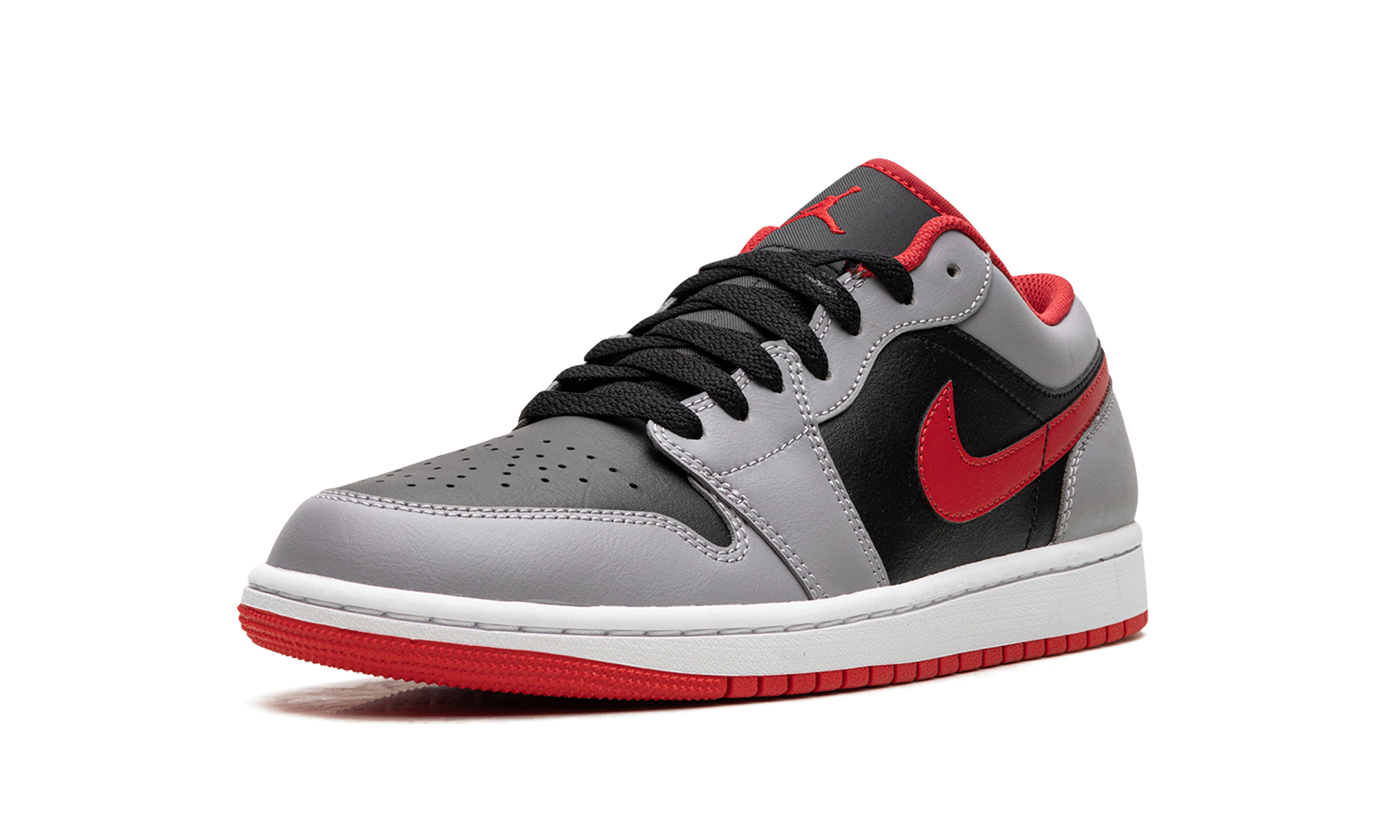 Air Jordan 1 Low Black Light Smoke Grey Gym Red 5