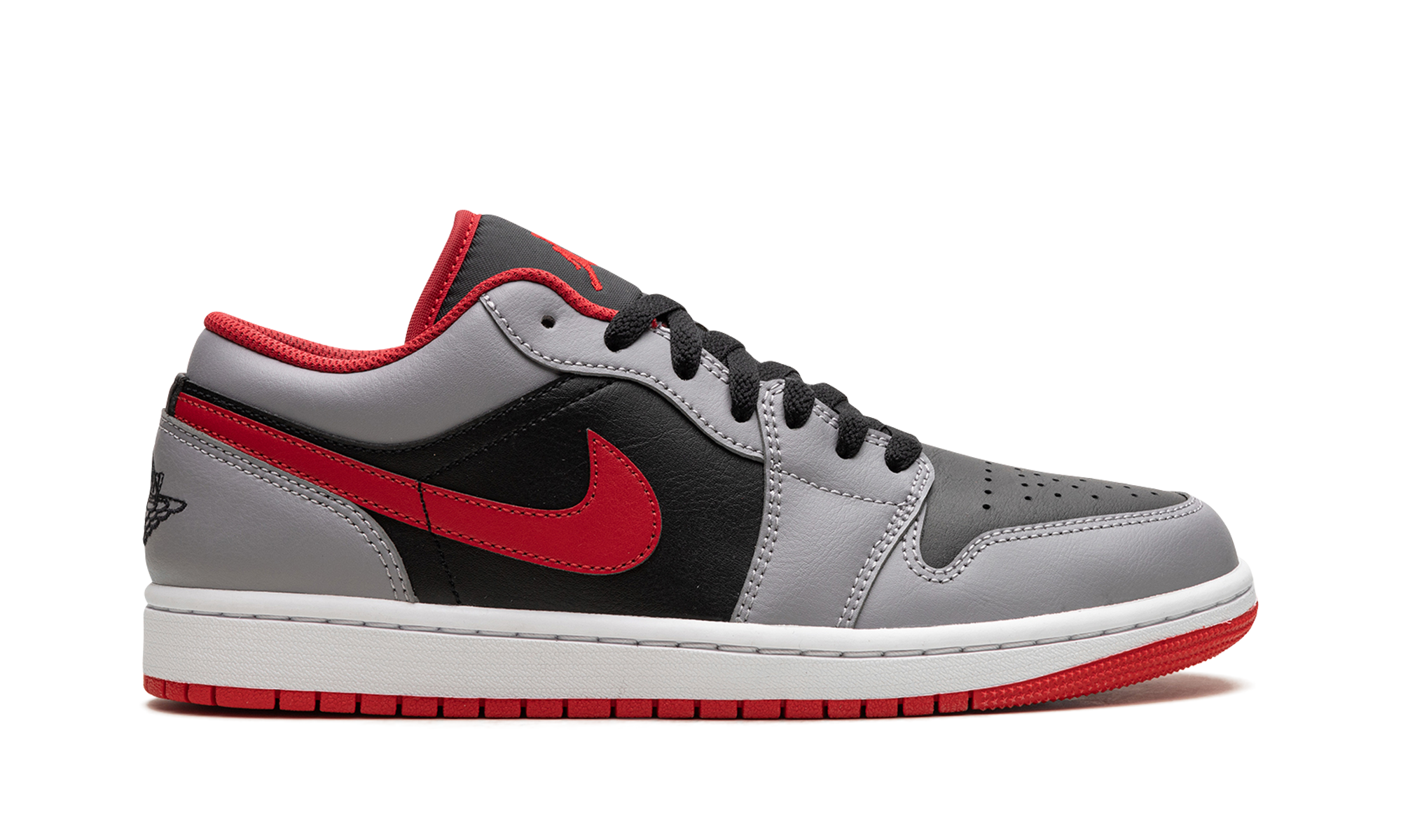 Air Jordan 1 Low Black Light Smoke Grey Gym Red 7