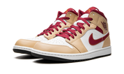 Air Jordan 1 Mid Beige White Red 3