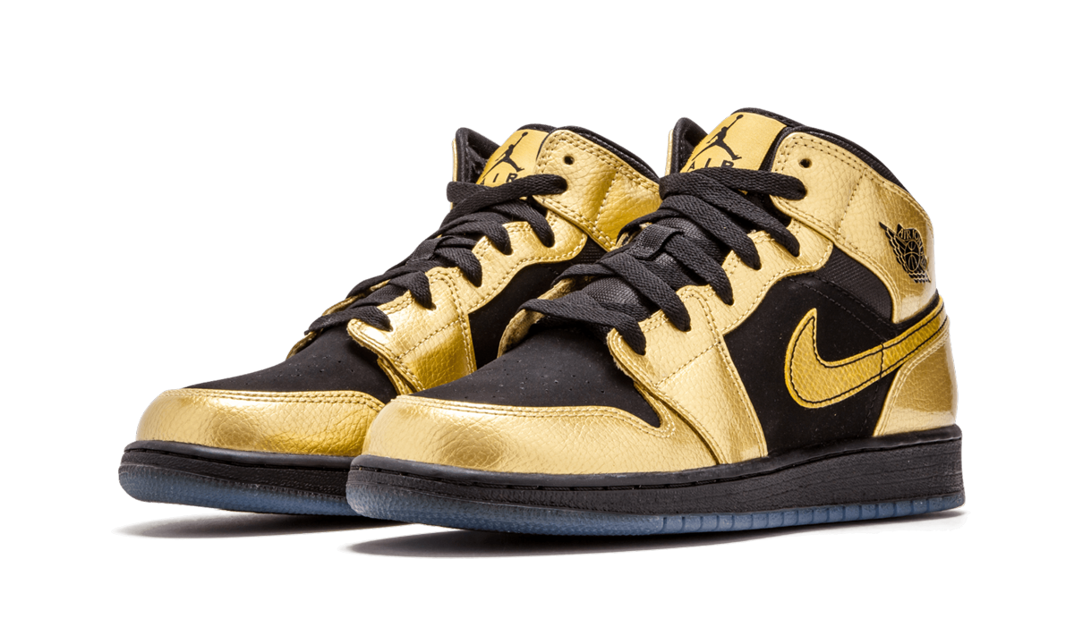 Air Jordan 1 Mid Metallic Gold Coin Black (GS) 3