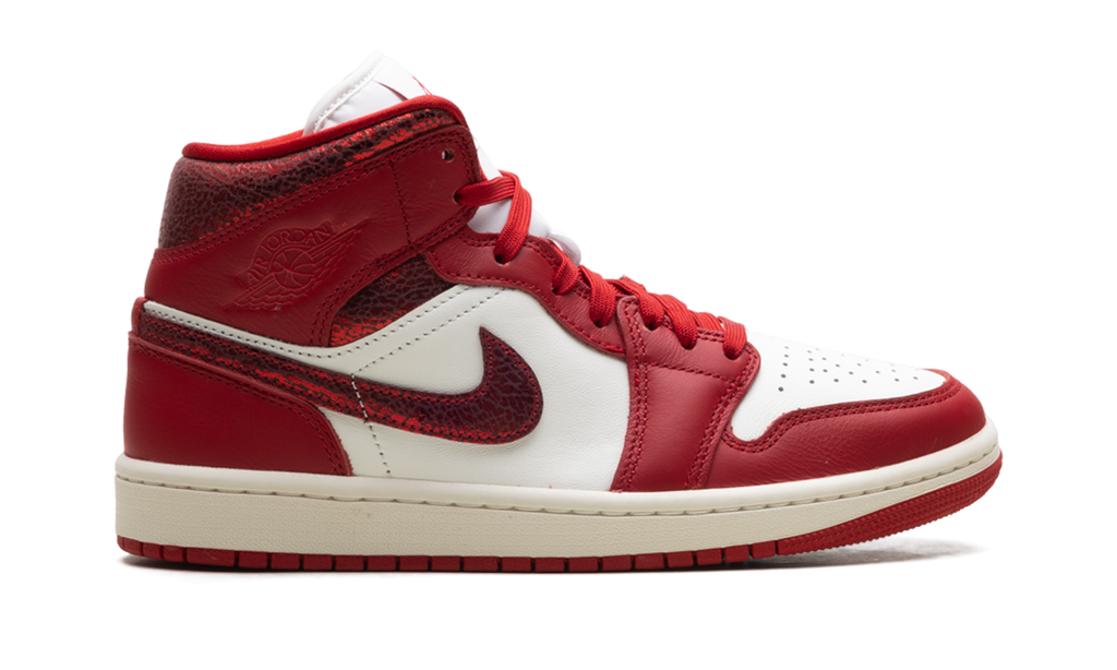 Air Jordan 1 Mid SE Red Cracked Leather (W) 7