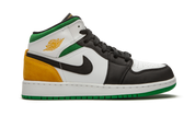 Air Jordan 1 Mid Se White Laser Orange Lucky Green