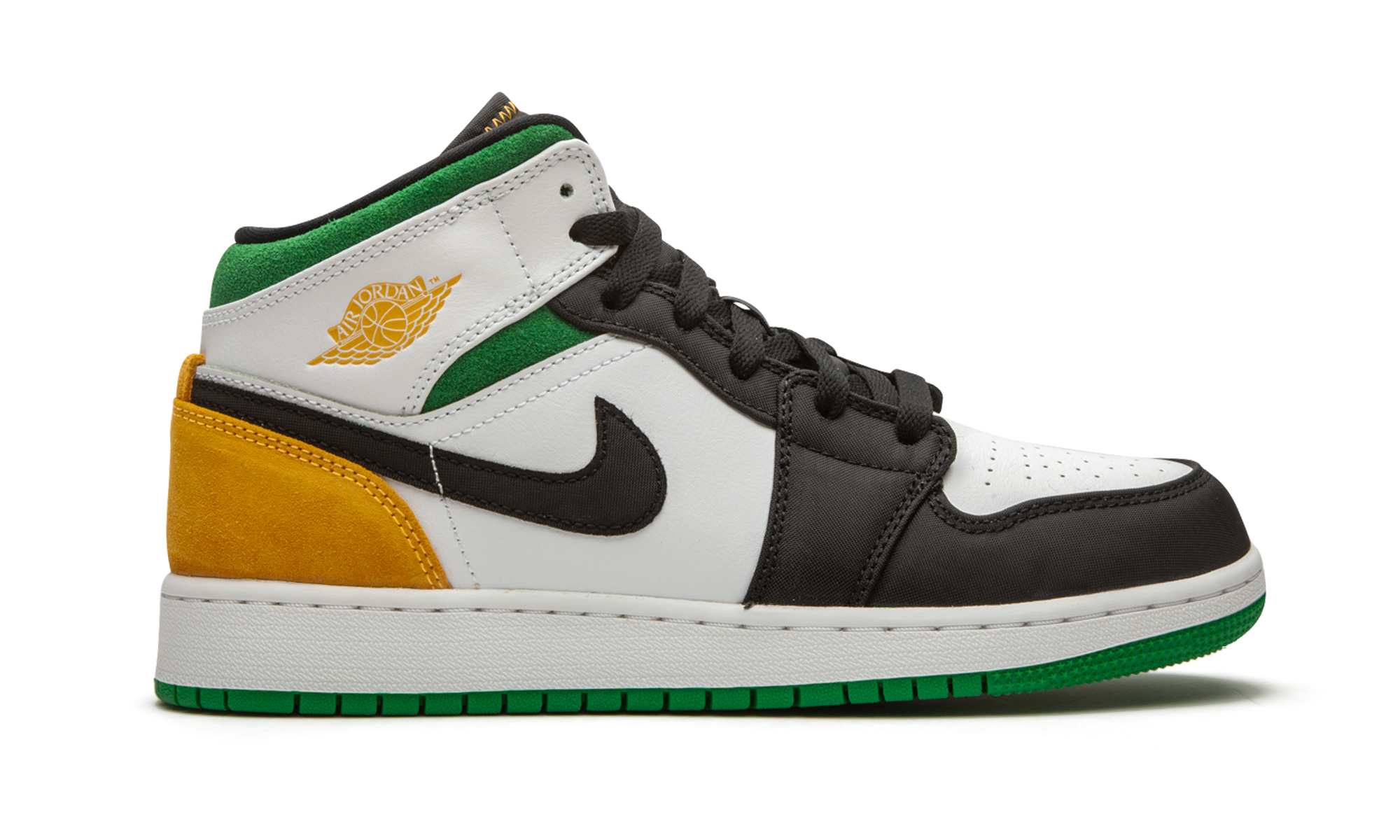 Air Jordan 1 Mid Se White Laser Orange Lucky Green
