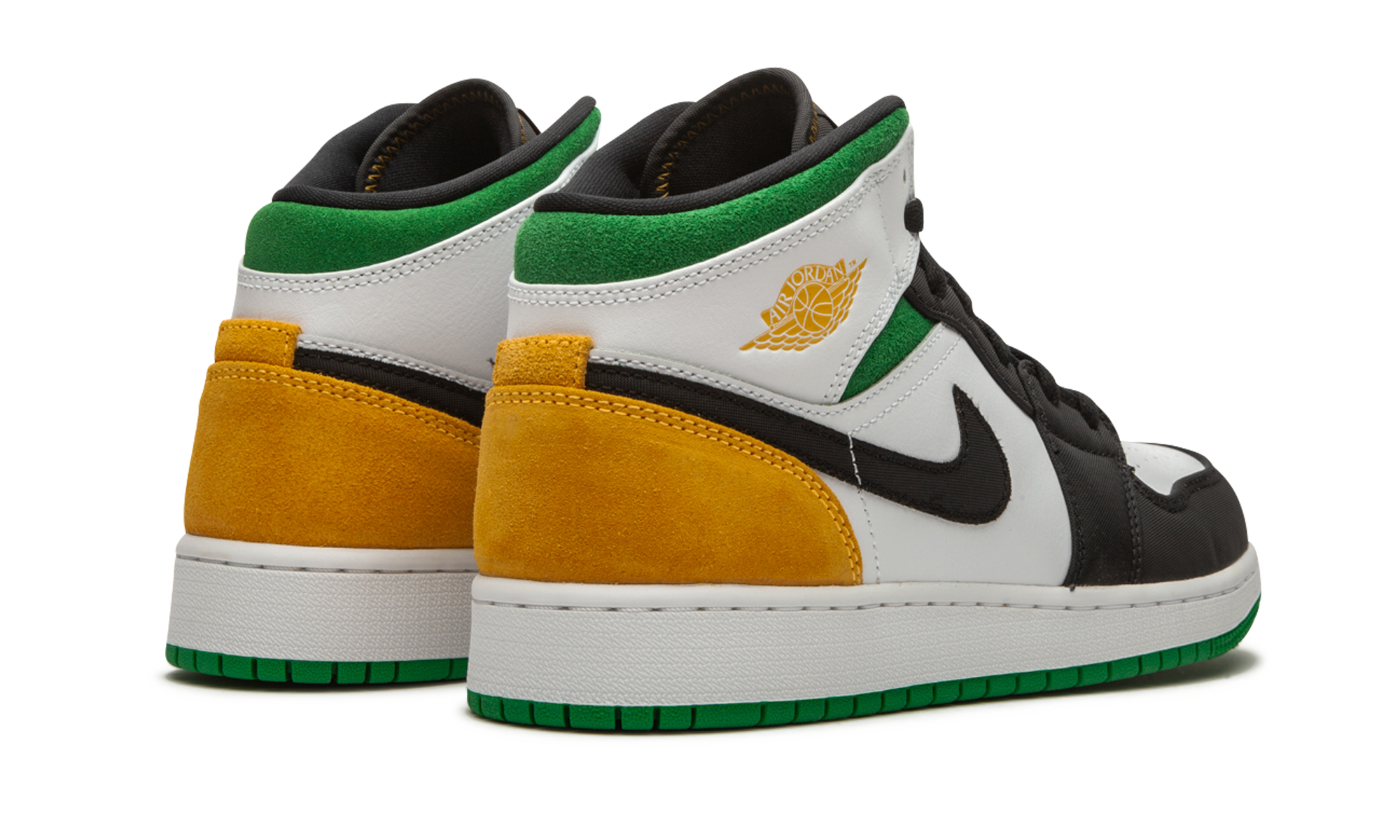 Air Jordan 1 Mid Se White Laser Orange Lucky Green