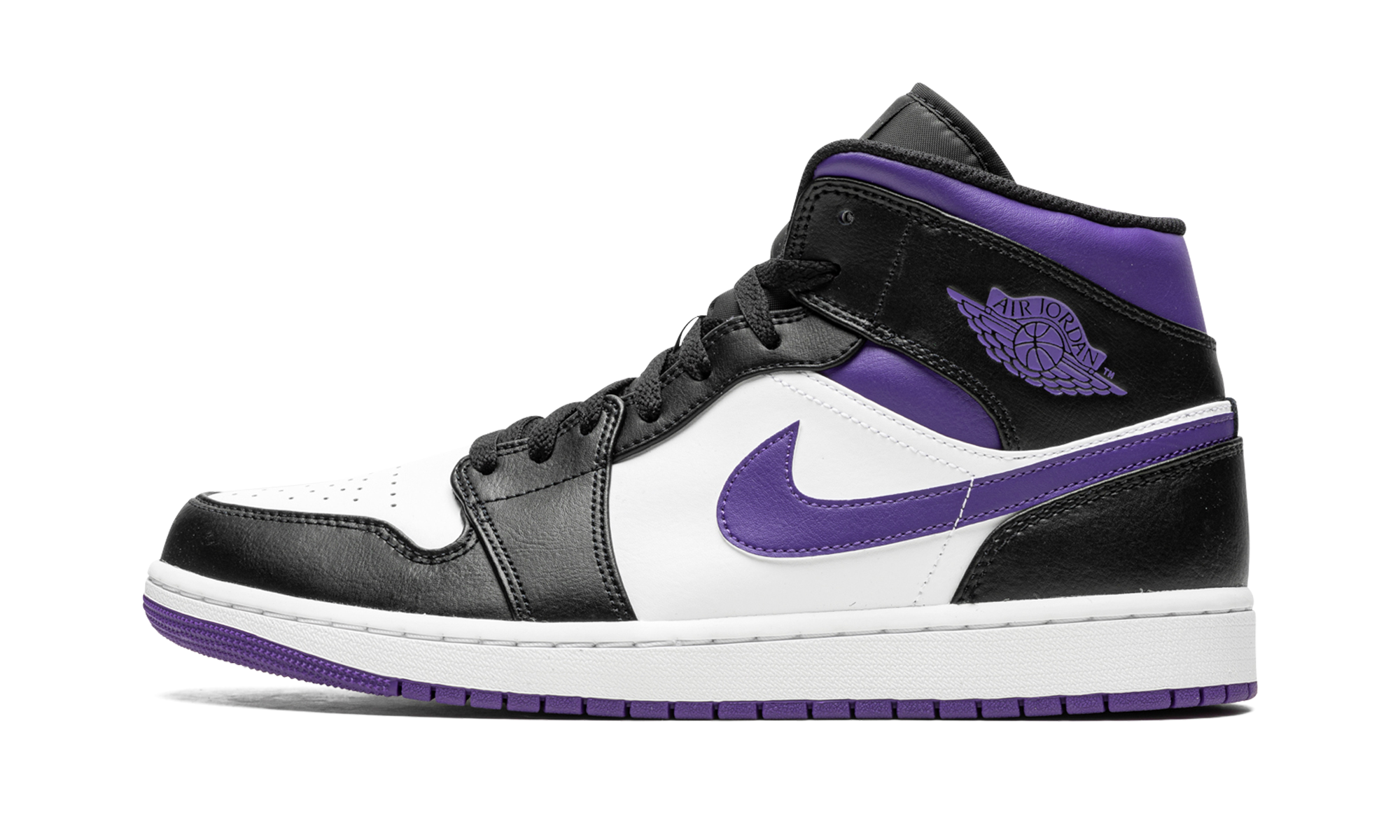 Air Jordan 1 Mid White Black Purple 2