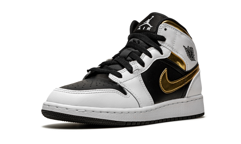 Air Jordan 1 Mid White Gold Black (GS) 5