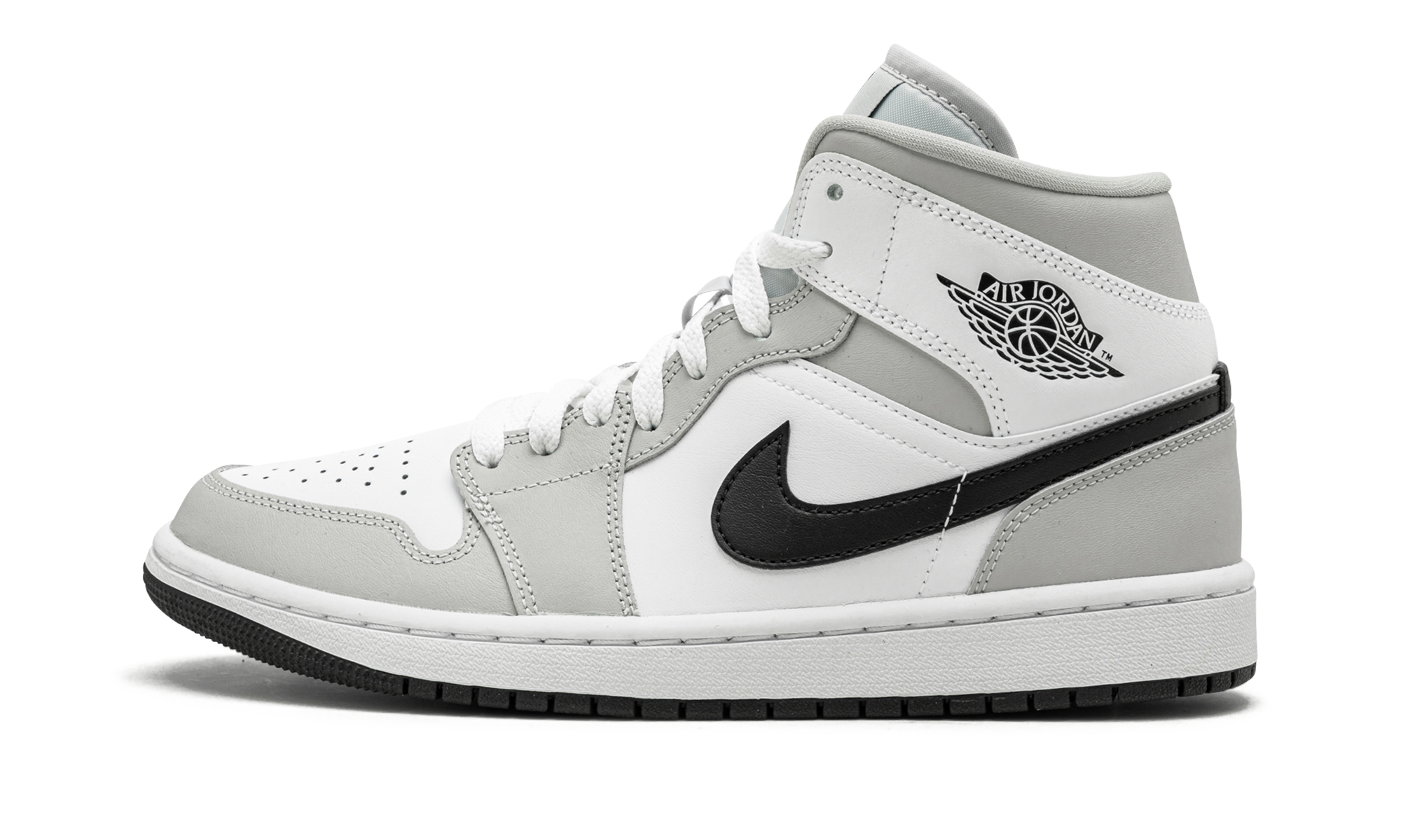 Air Jordan 1 Mid White Light Smoke Gray