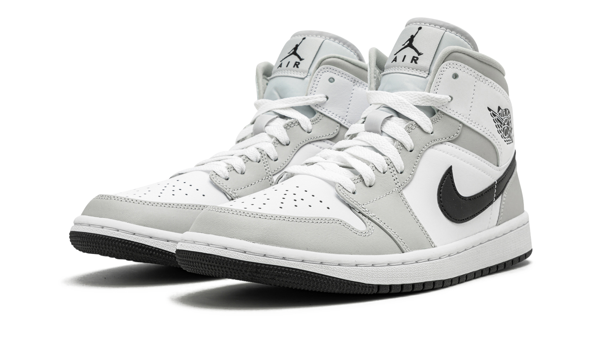 Air Jordan 1 Mid White Light Smoke Gray