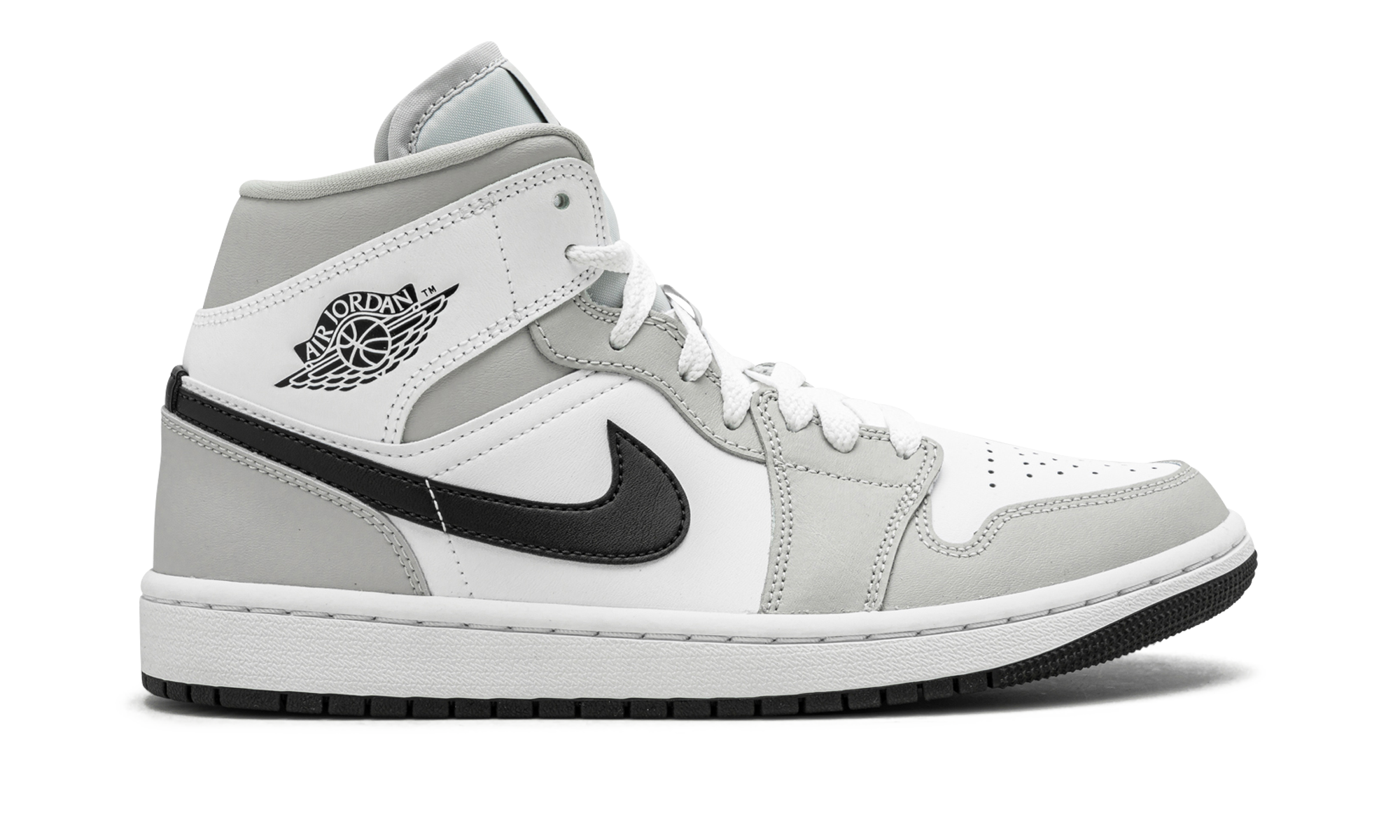 Air Jordan 1 Mid White Light Smoke Gray