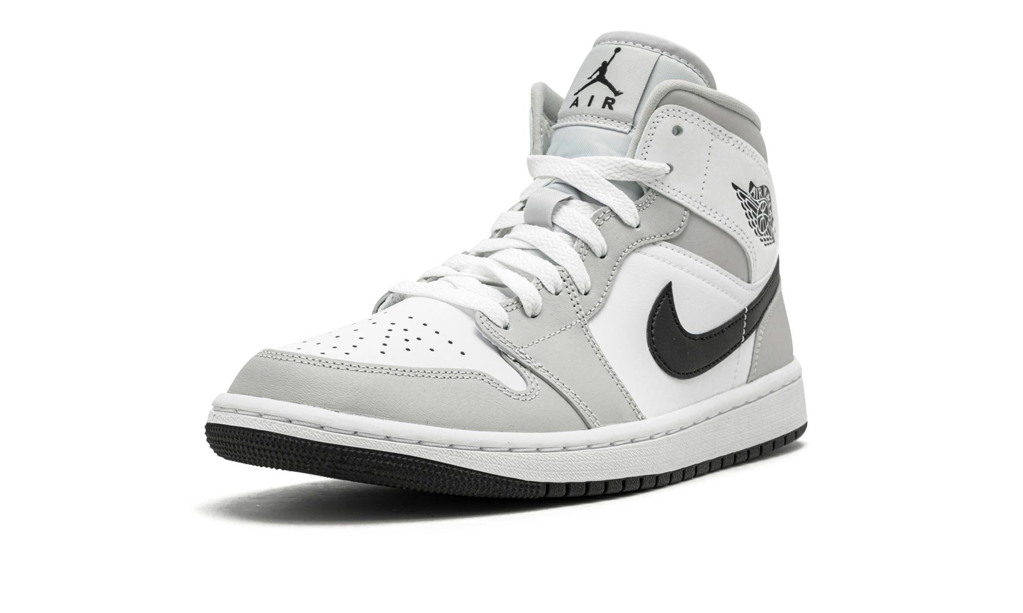 Air Jordan 1 Mid White Light Smoke Gray