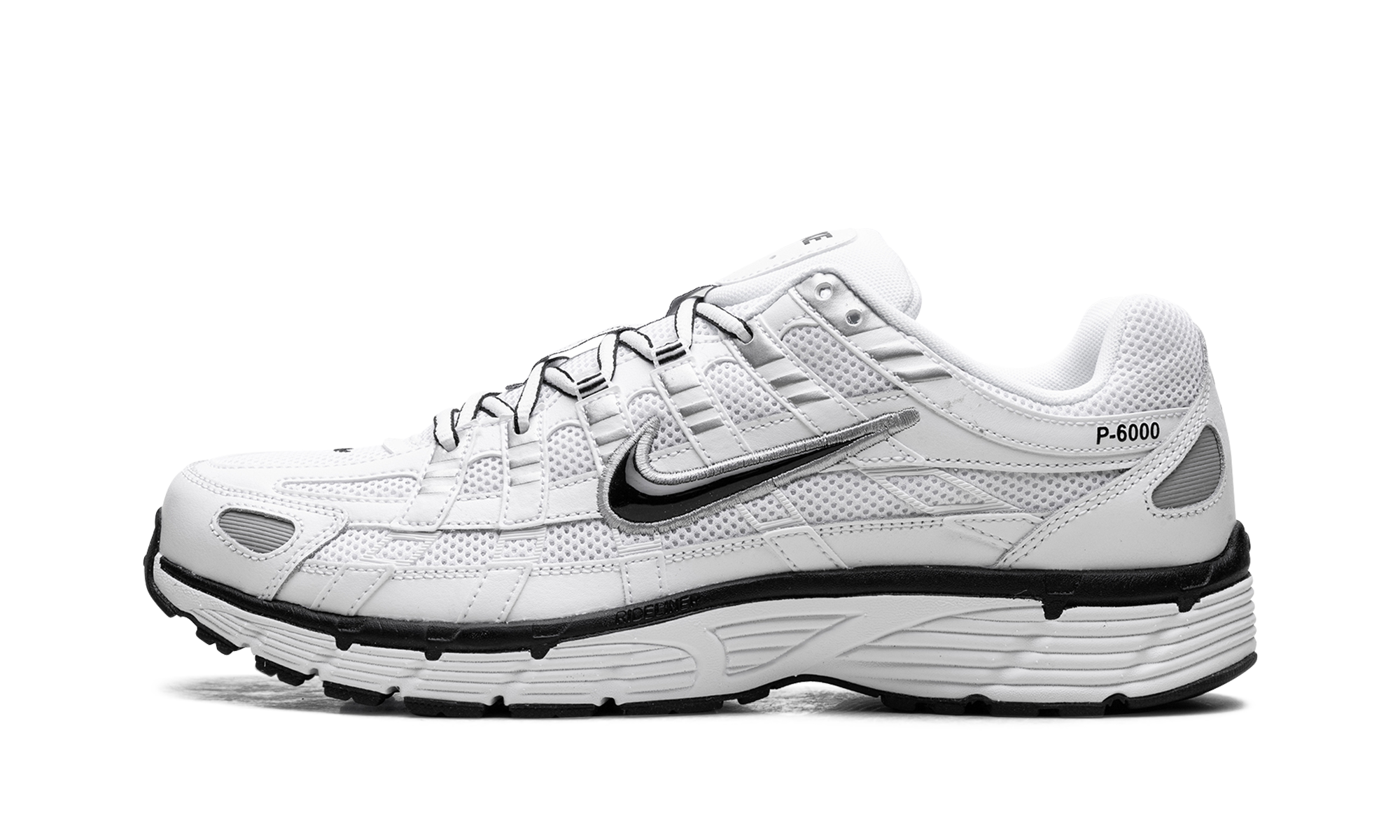 Nike P-6000 White Metallic Silver Black
