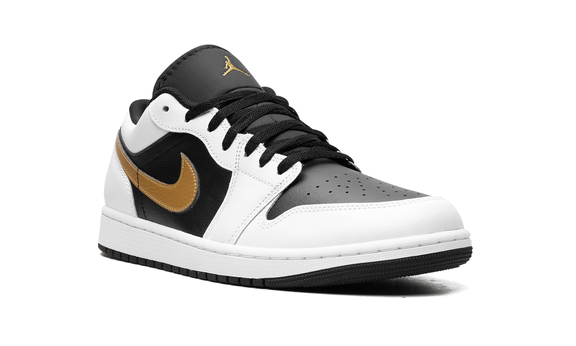 Jordan 1 Low White Black Metallic Gold Swoosh 2