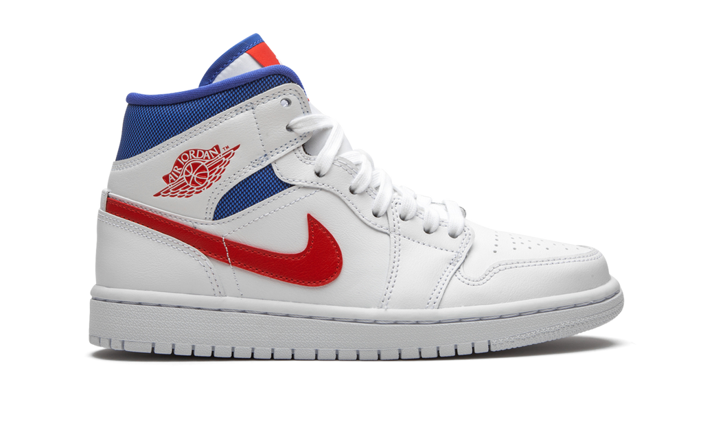 Jordan 1 Mid White Red Royal (W) 7