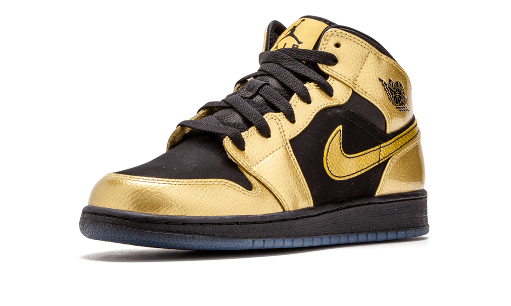 Air Jordan 1 Mid Metallic Gold Coin Black (GS)