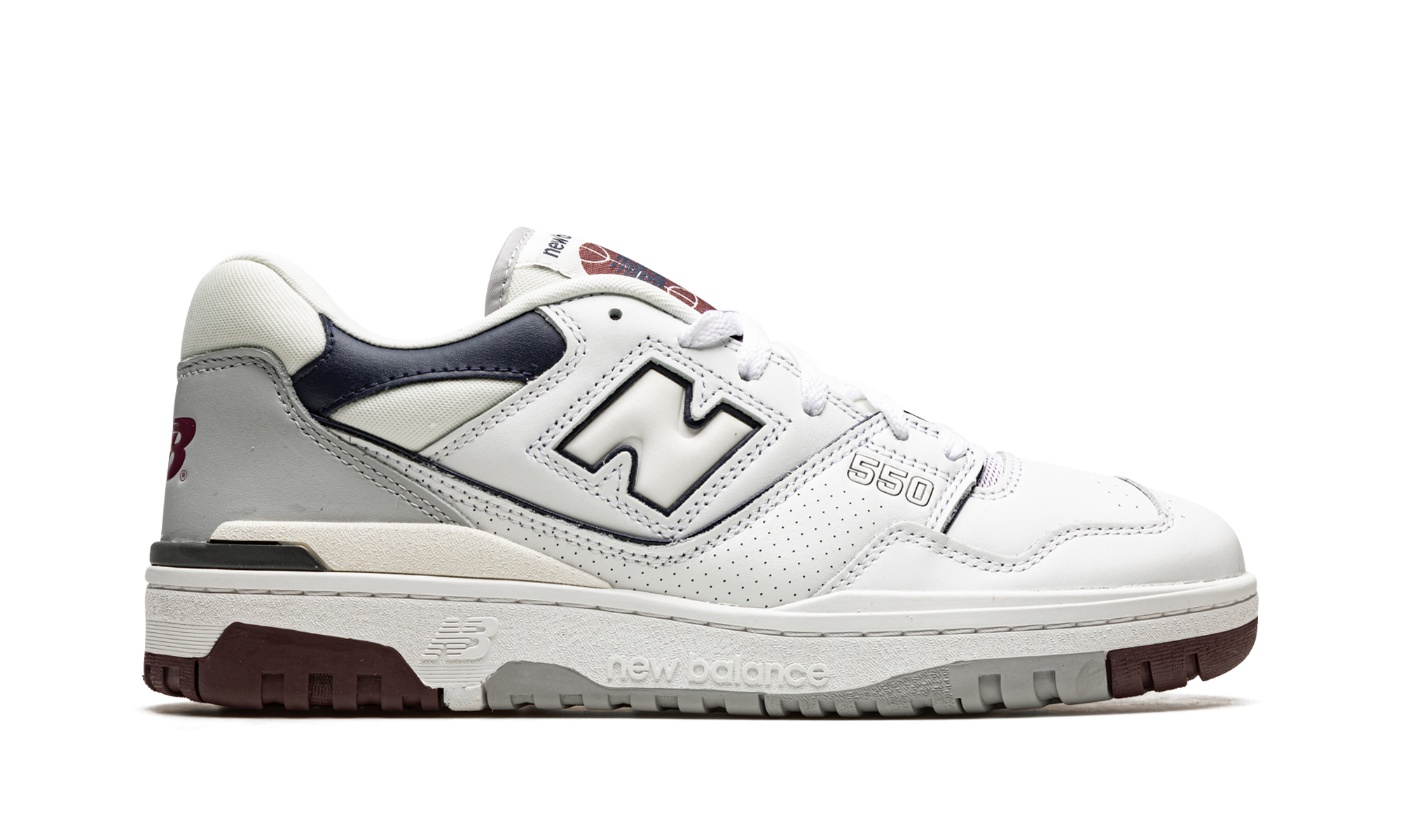 New Balance 550 White Maroon Natural Indigo 7