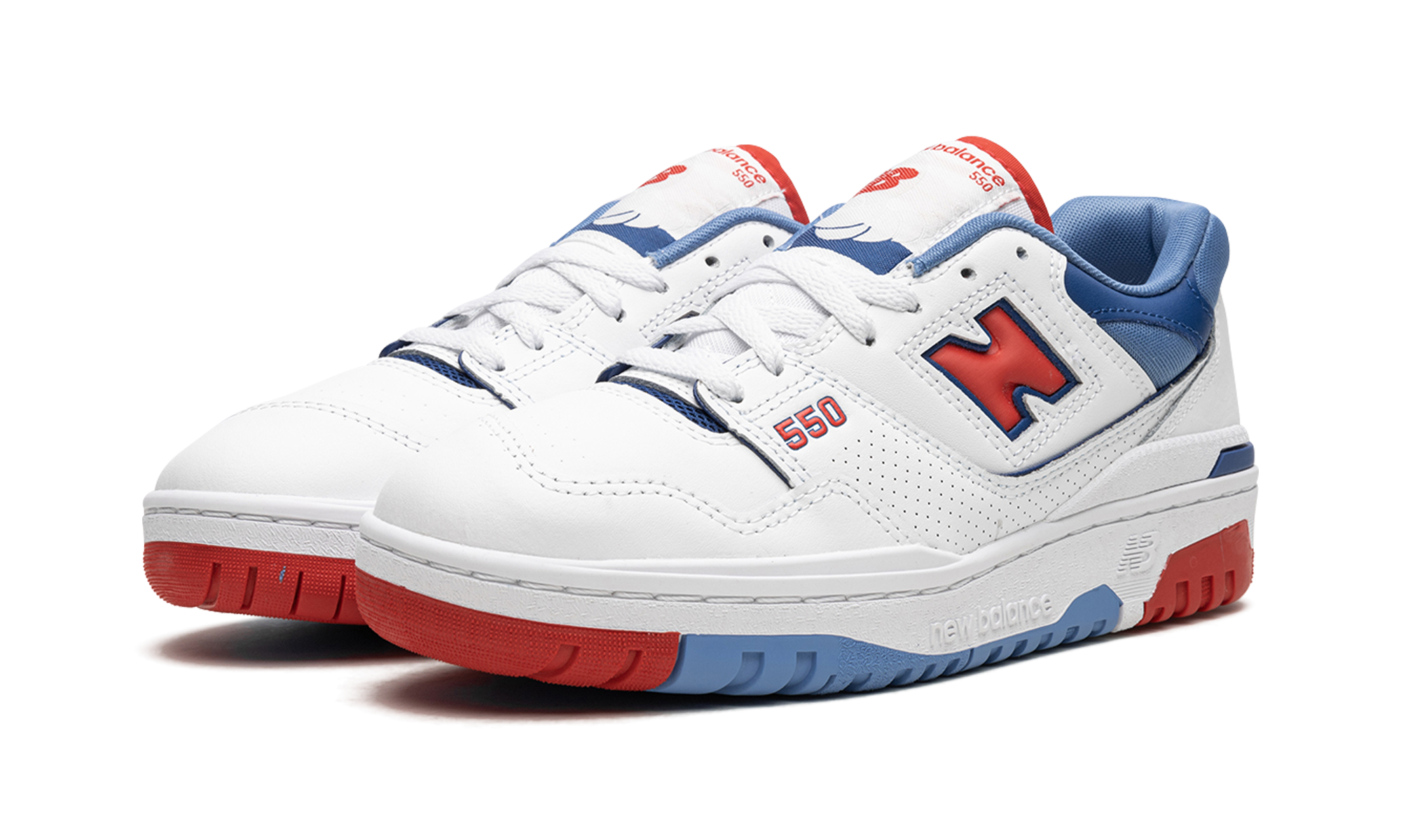 New Balance 550 White True Red Atlantic Blue 3