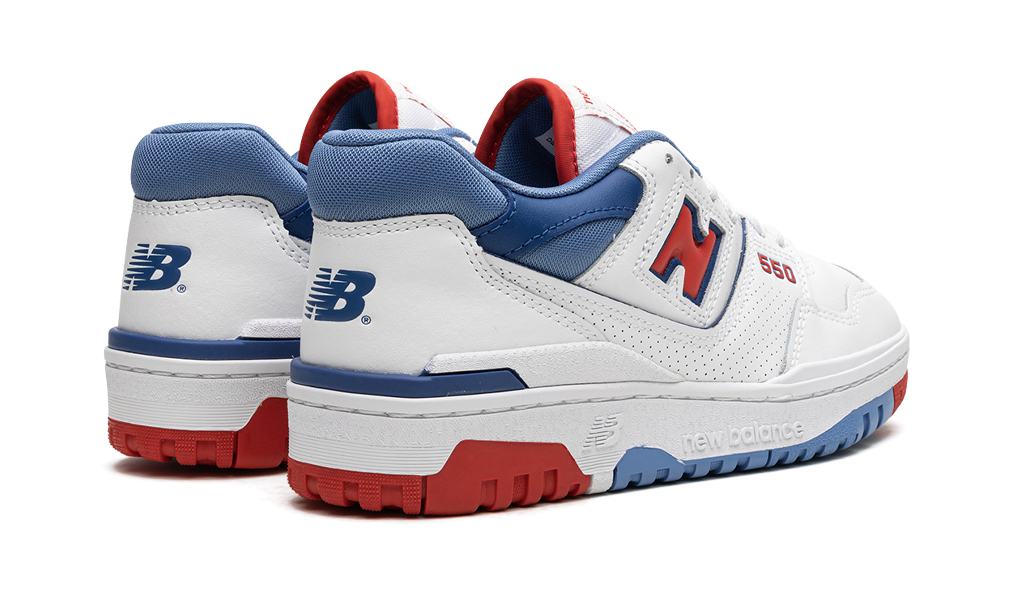 New Balance 550 White True Red Atlantic Blue 4