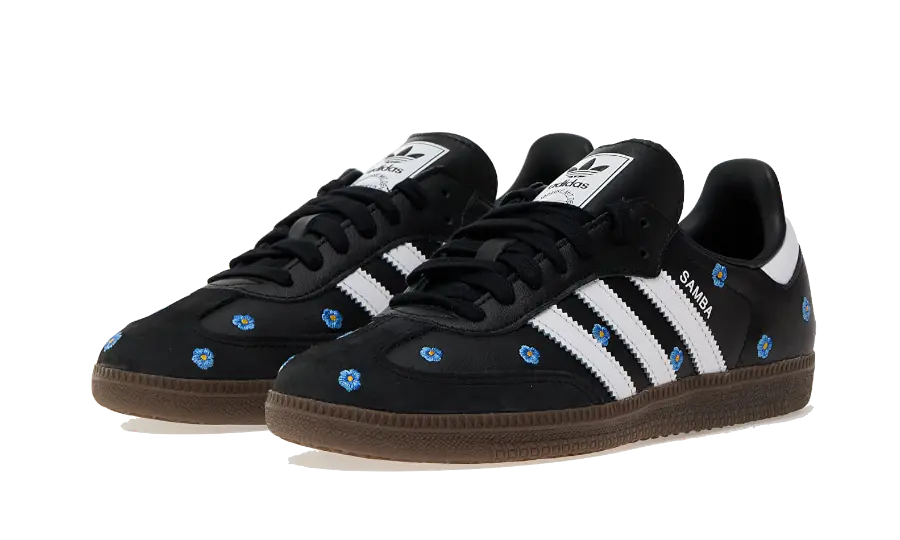 Adidas Samba Light Blue Floral Black 2