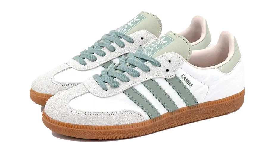 Adidas Samba OG Cloud White Silver Green 2