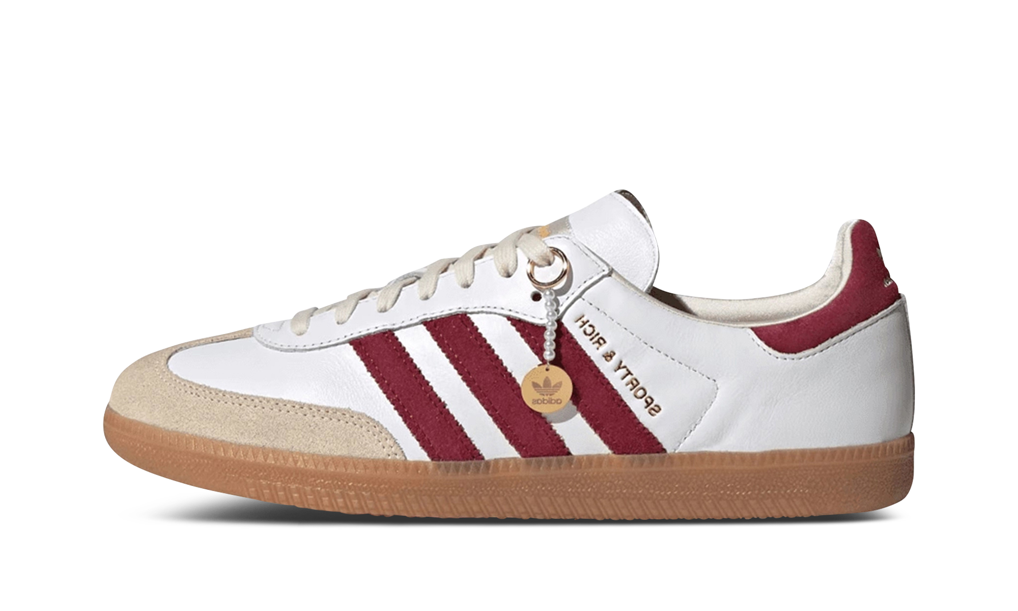 Adidas Samba x Sporty & Rich White Burgundy 1
