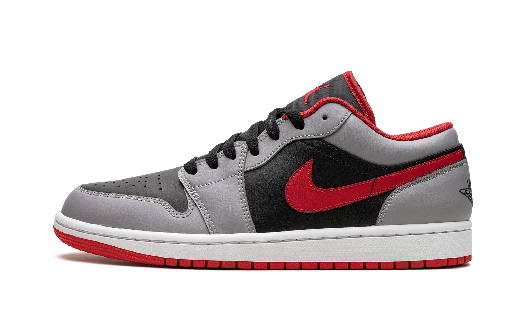Air Jordan 1 Low Black Light Smoke Grey Gym Red 1