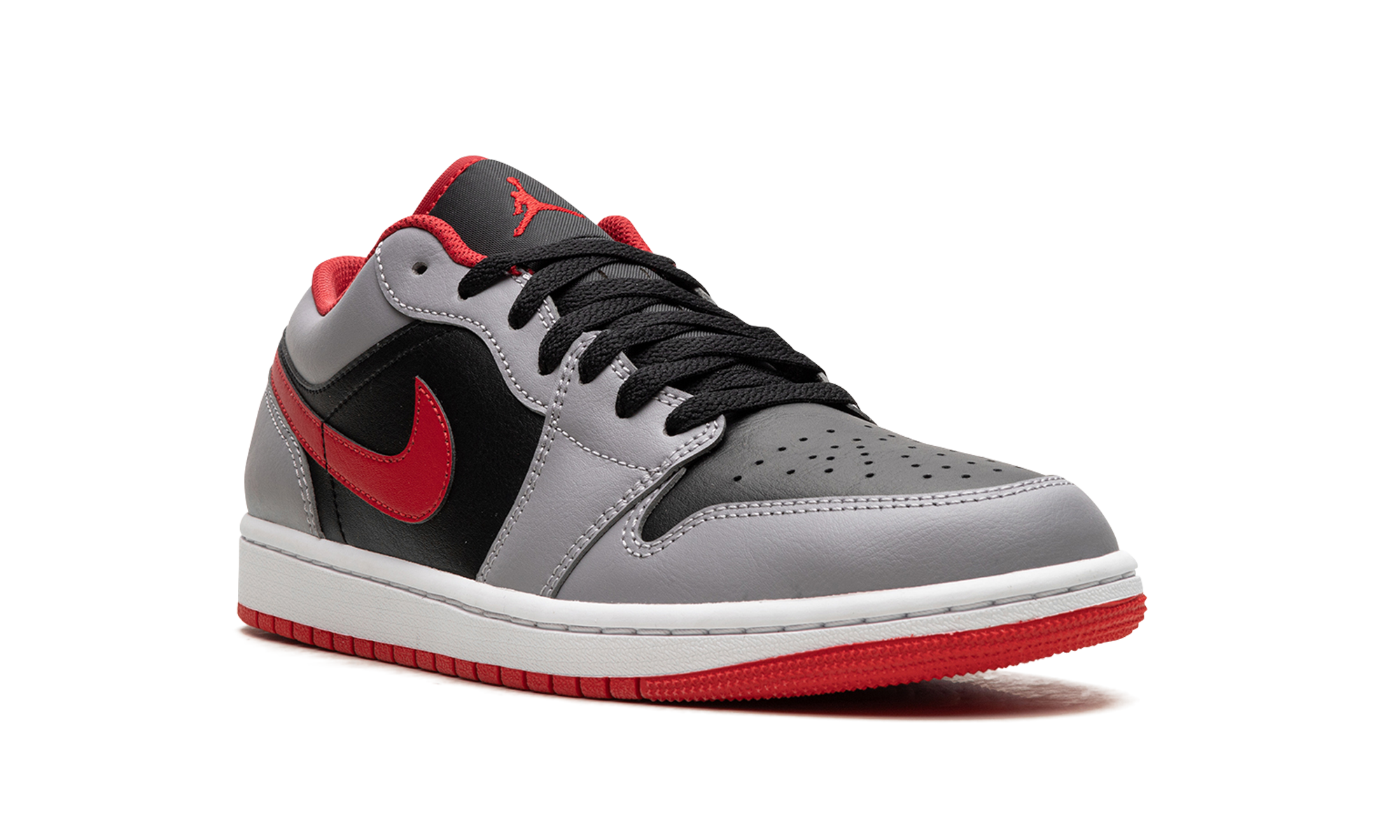 Air Jordan 1 Low Black Light Smoke Grey Gym Red 2