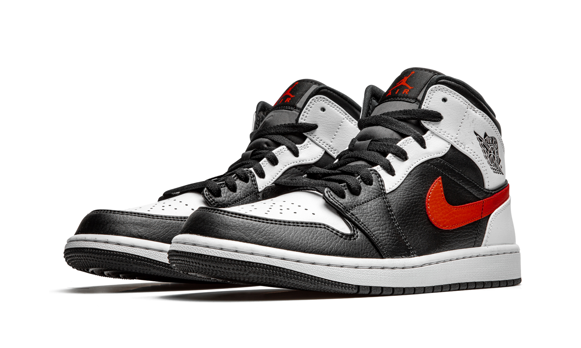 Air Jordan 1 Mid Black Chile Red White 2