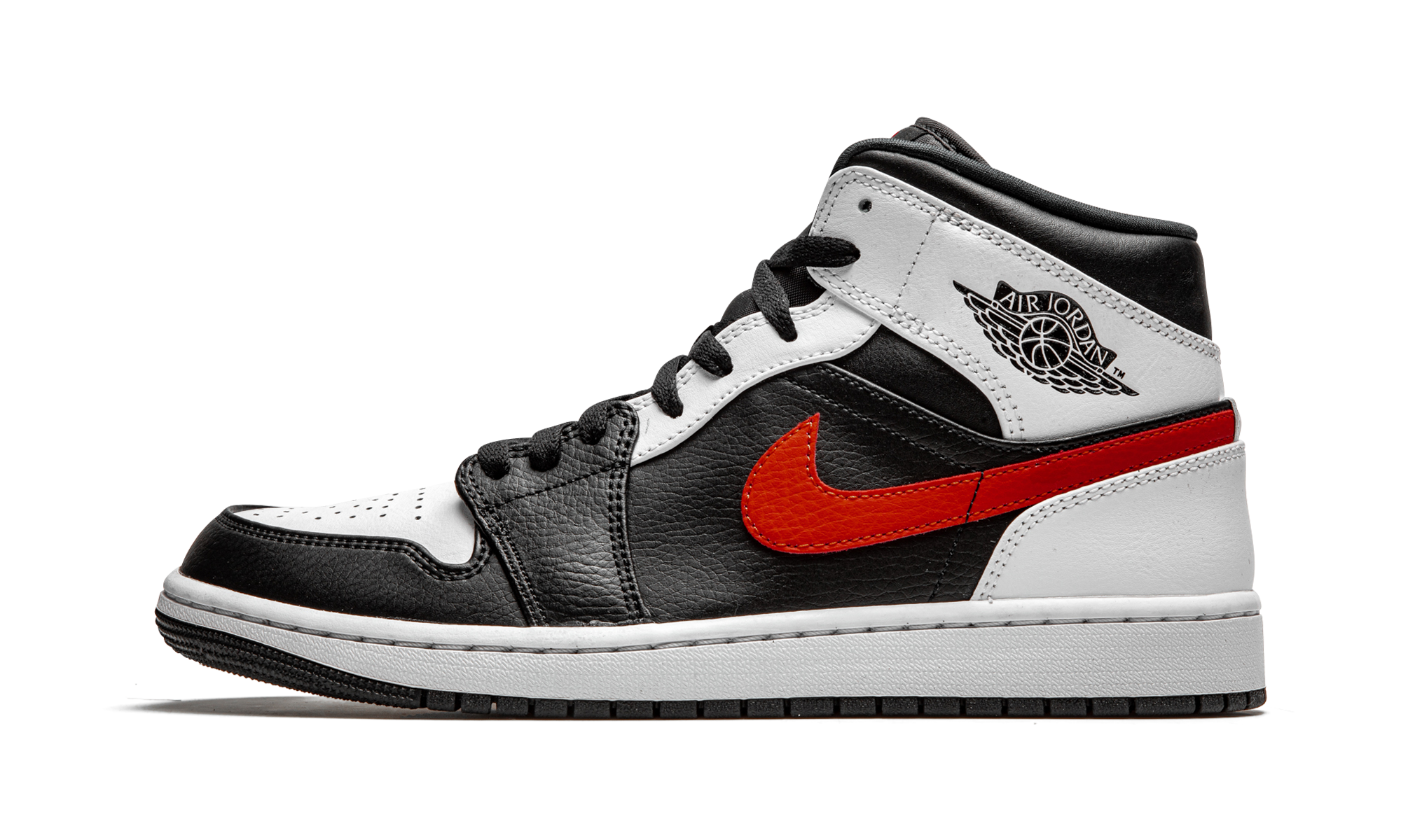 Air Jordan 1 Mid Black Chile Red White 6