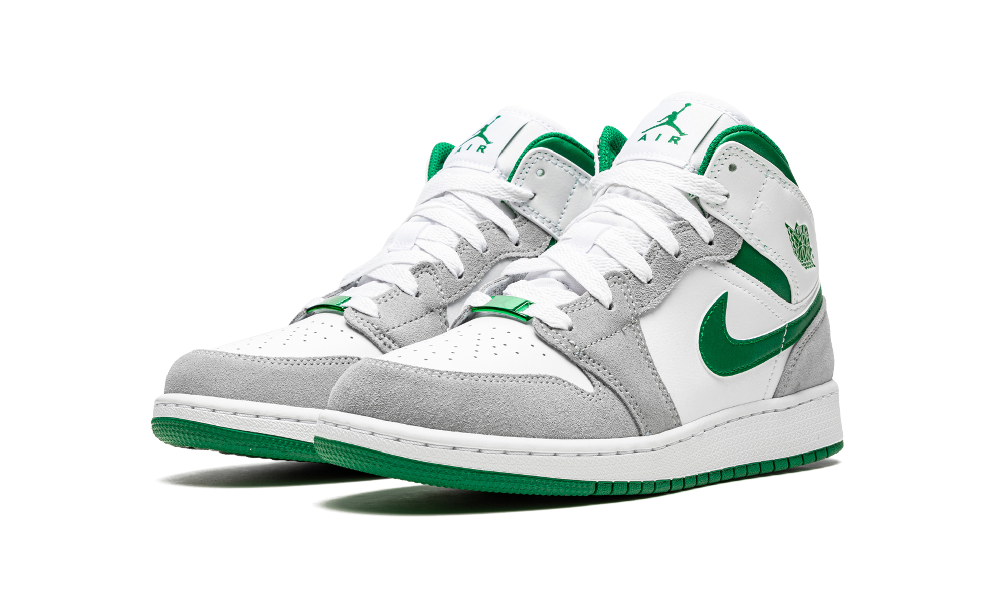 Air Jordan 1 Mid Grey Green (GS) 3
