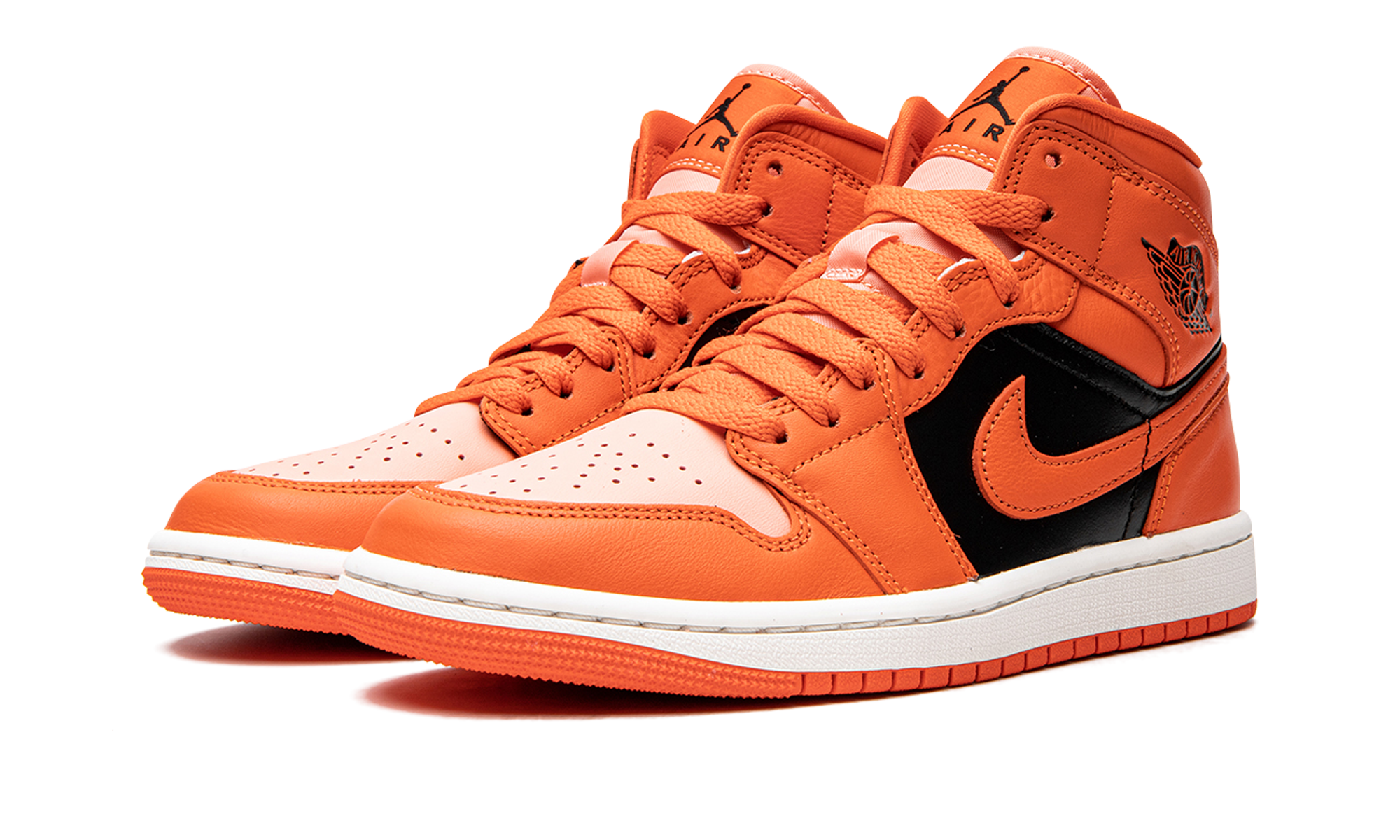 Air Jordan 1 Mid Orange Black 3
