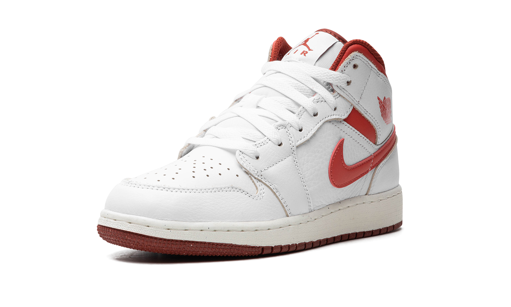 Air Jordan 1 Mid SE GS White Dune Red 5