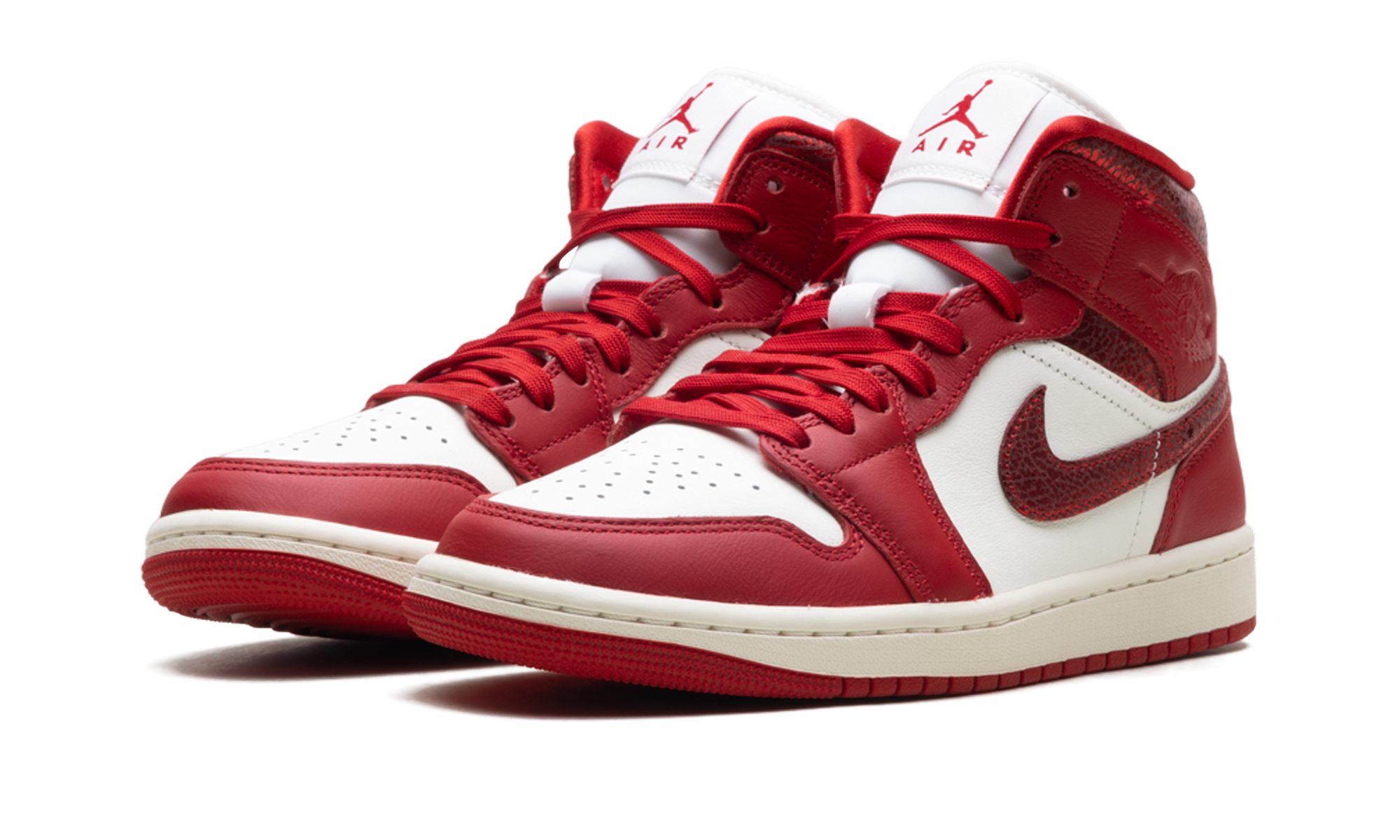 Air Jordan 1 Mid SE Red Cracked Leather (W) 3