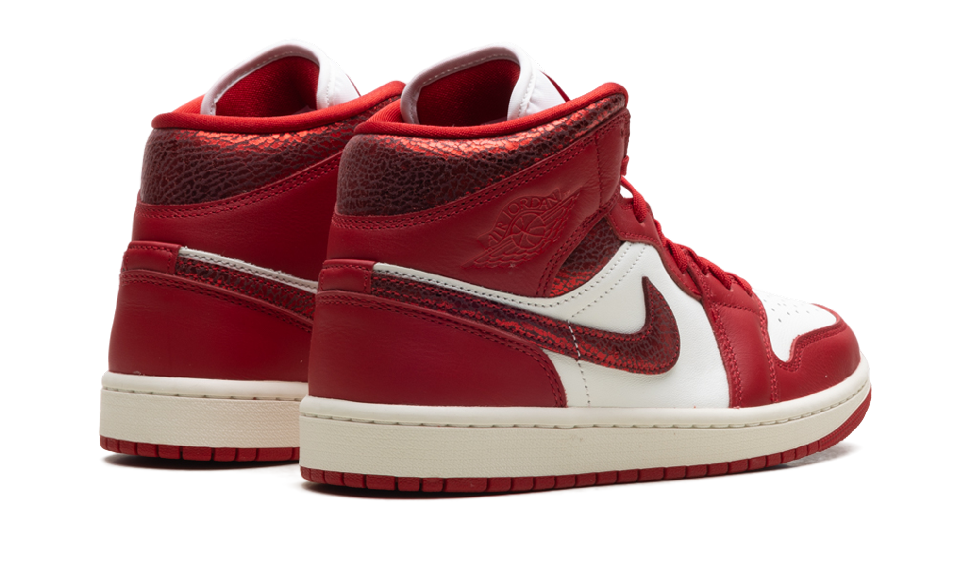 Air Jordan 1 Mid SE Red Cracked Leather (W) 4