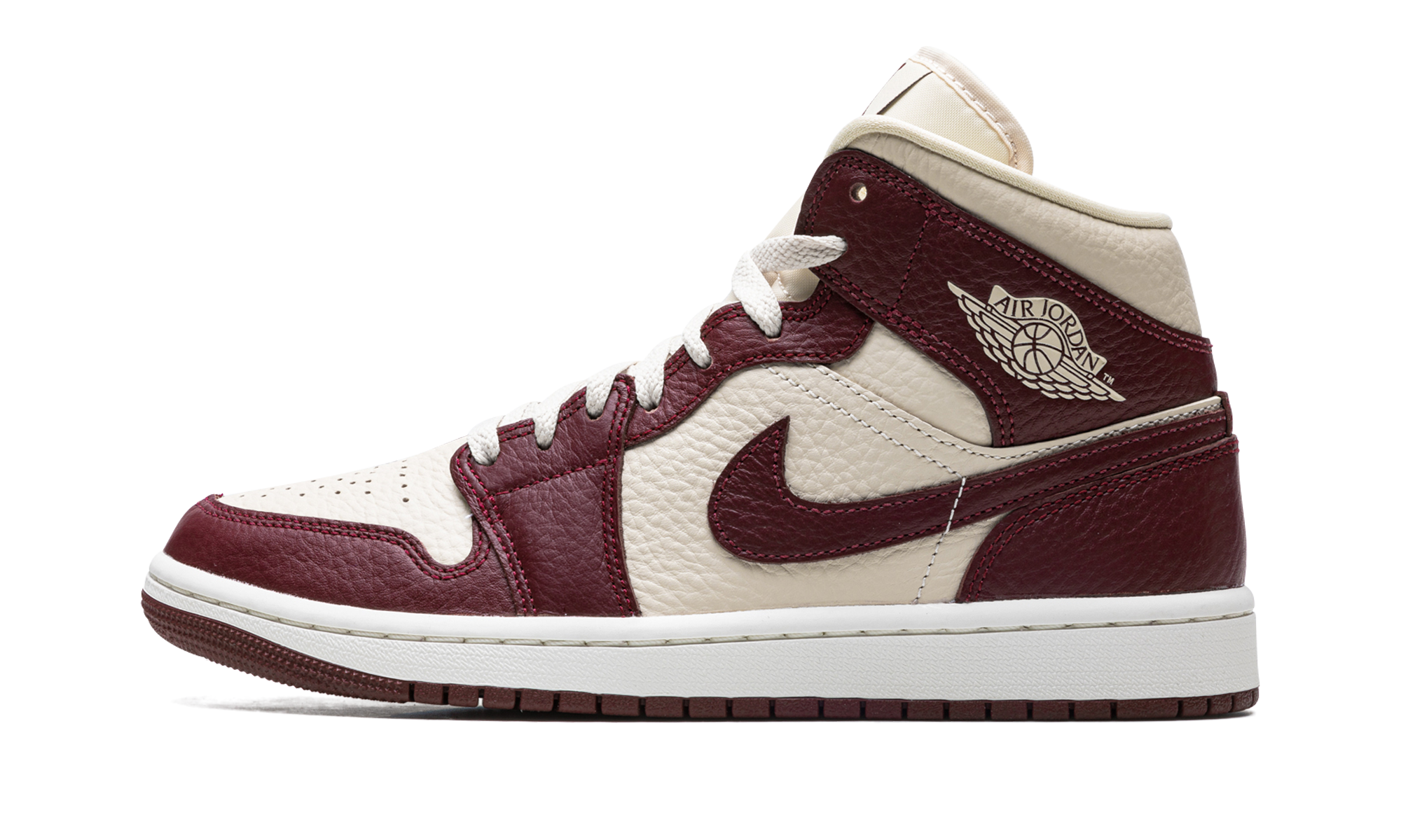 Air Jordan 1 Mid Split Beach Cherrywood Red 4