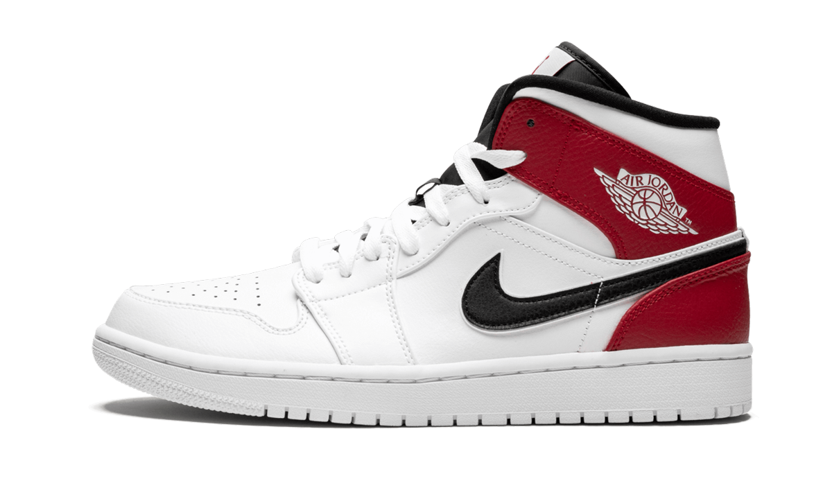 Air Jordan 1 Mid White Black Gym Red 1
