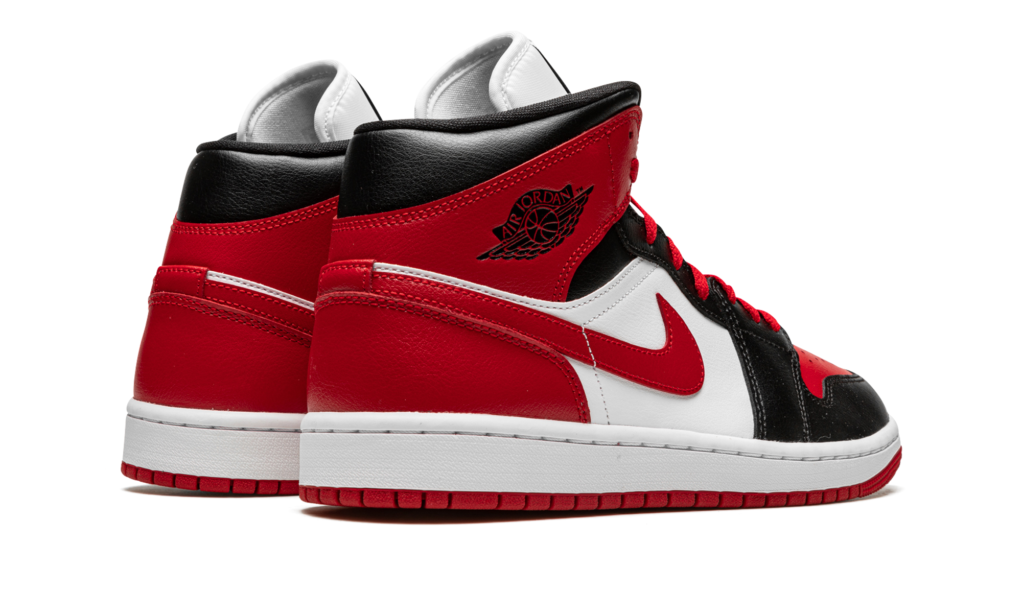 Air Jordan 1 Mid White Bred Toe 3