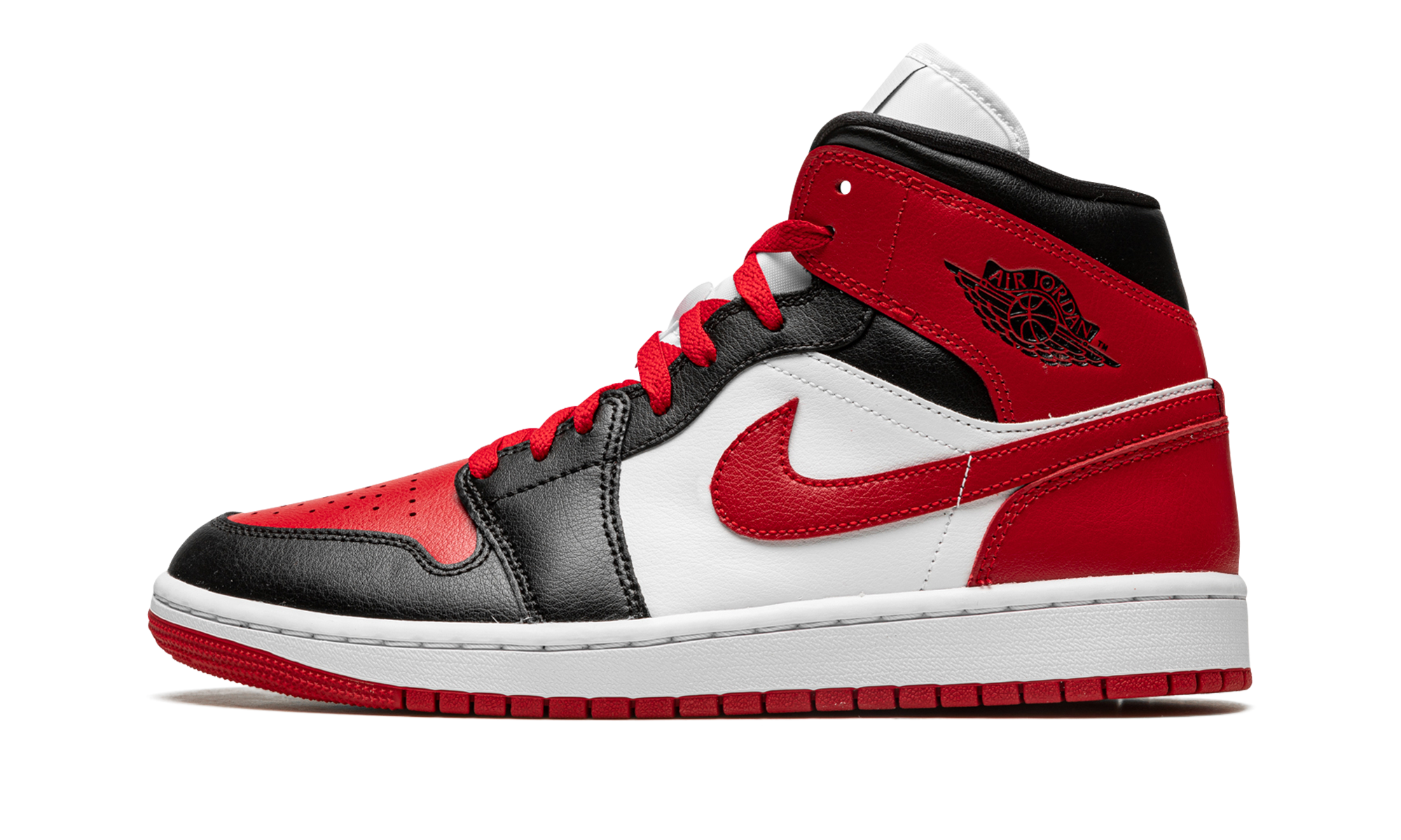 Air Jordan 1 Mid White Bred Toe 4