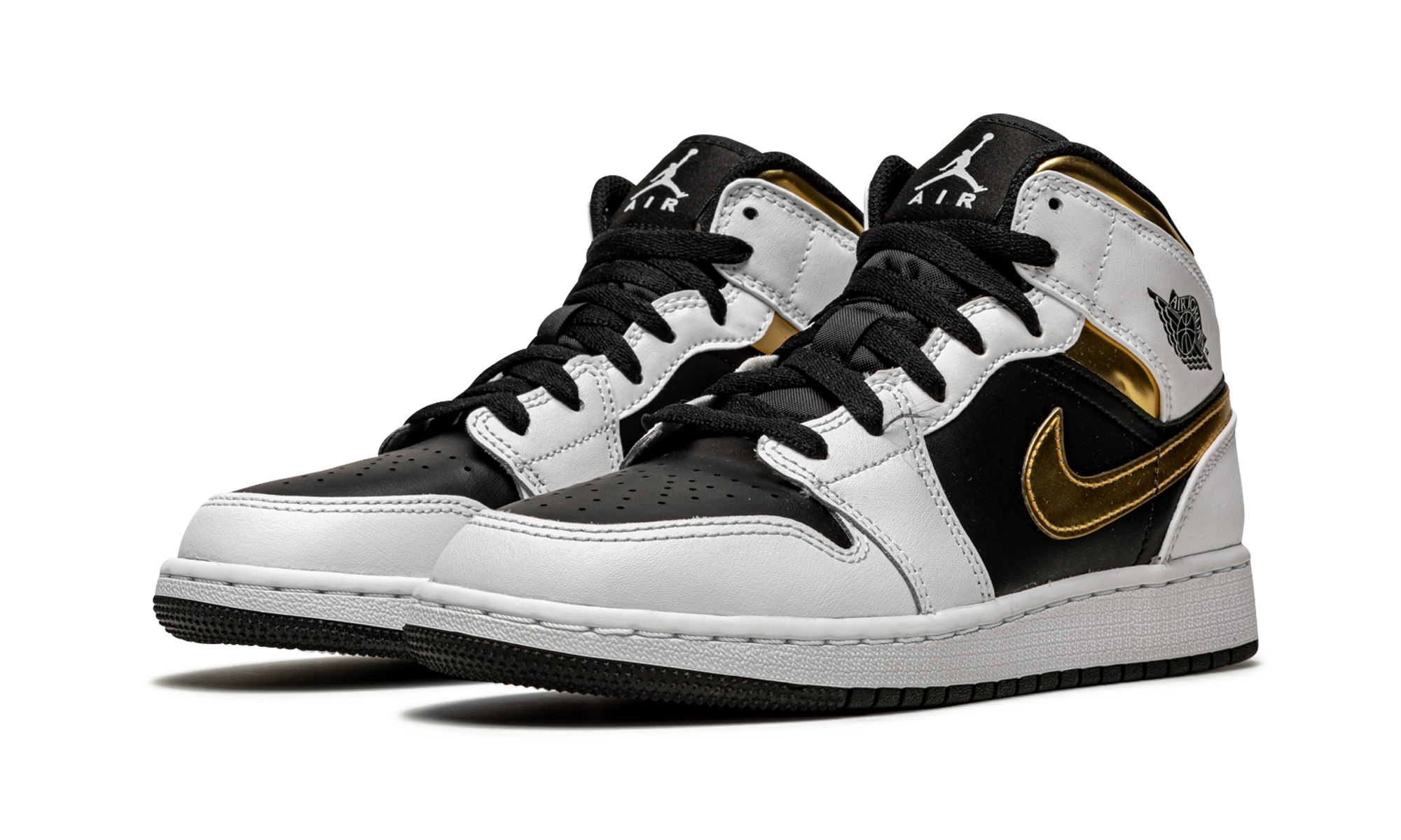 Air Jordan 1 Mid White Gold Black (GS) 3