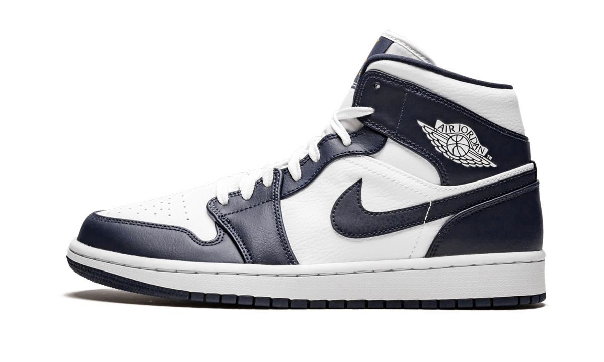 Air Jordan 1 Mid White Metallic Gold Obsidian 4