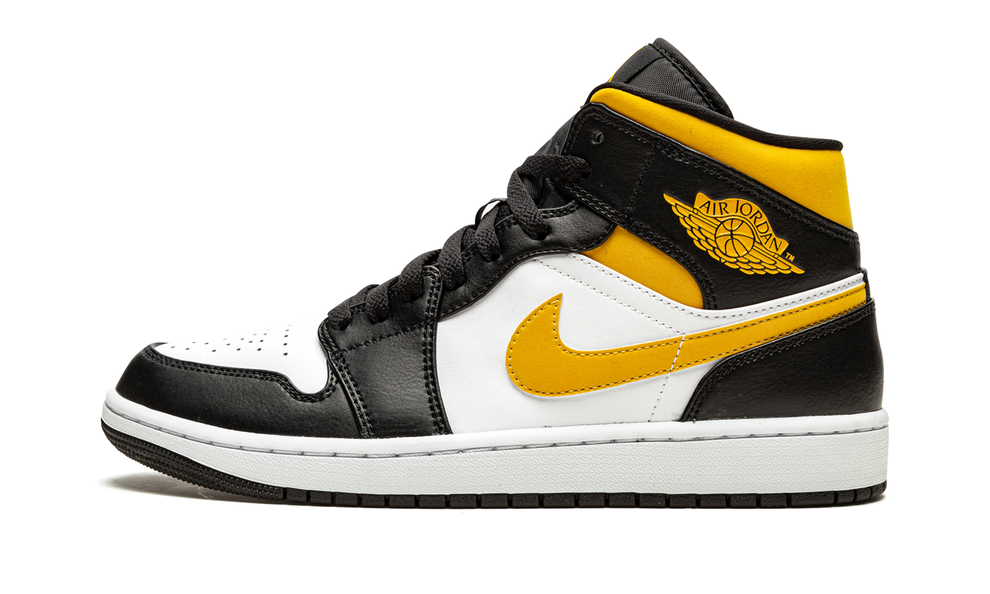 Air Jordan 1 Mid White Pollen Black 2