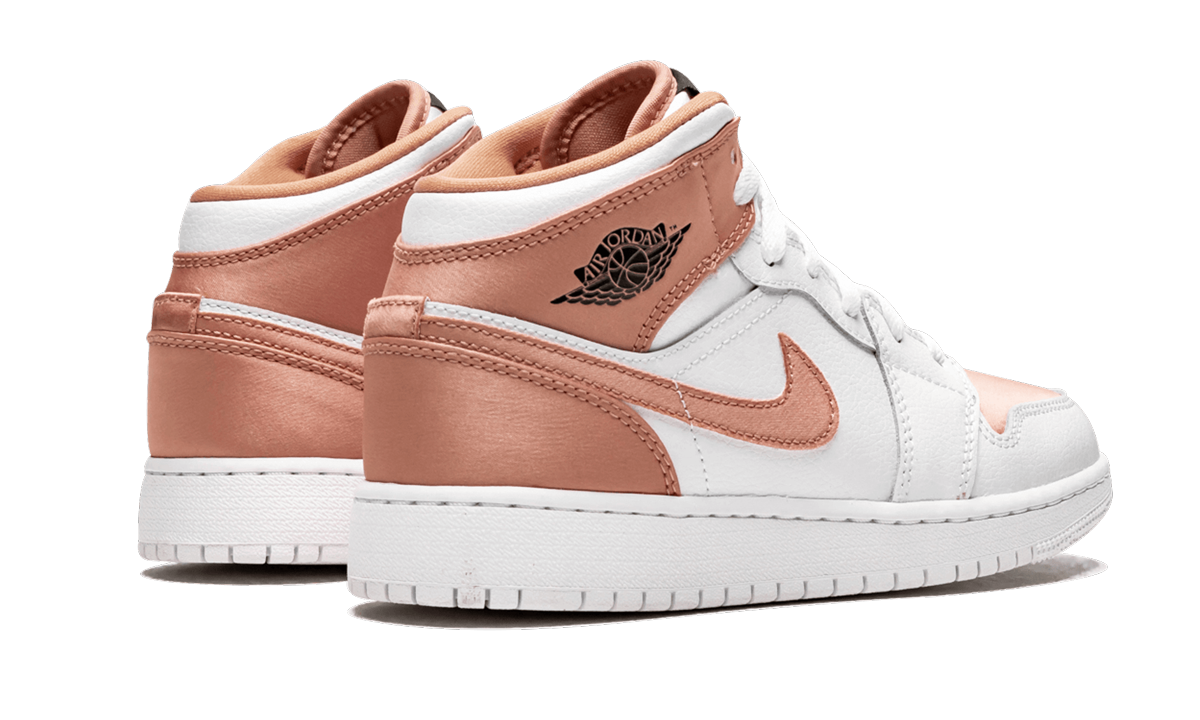 Air Jordan 1 Mid White Rose Gold (GS) 4