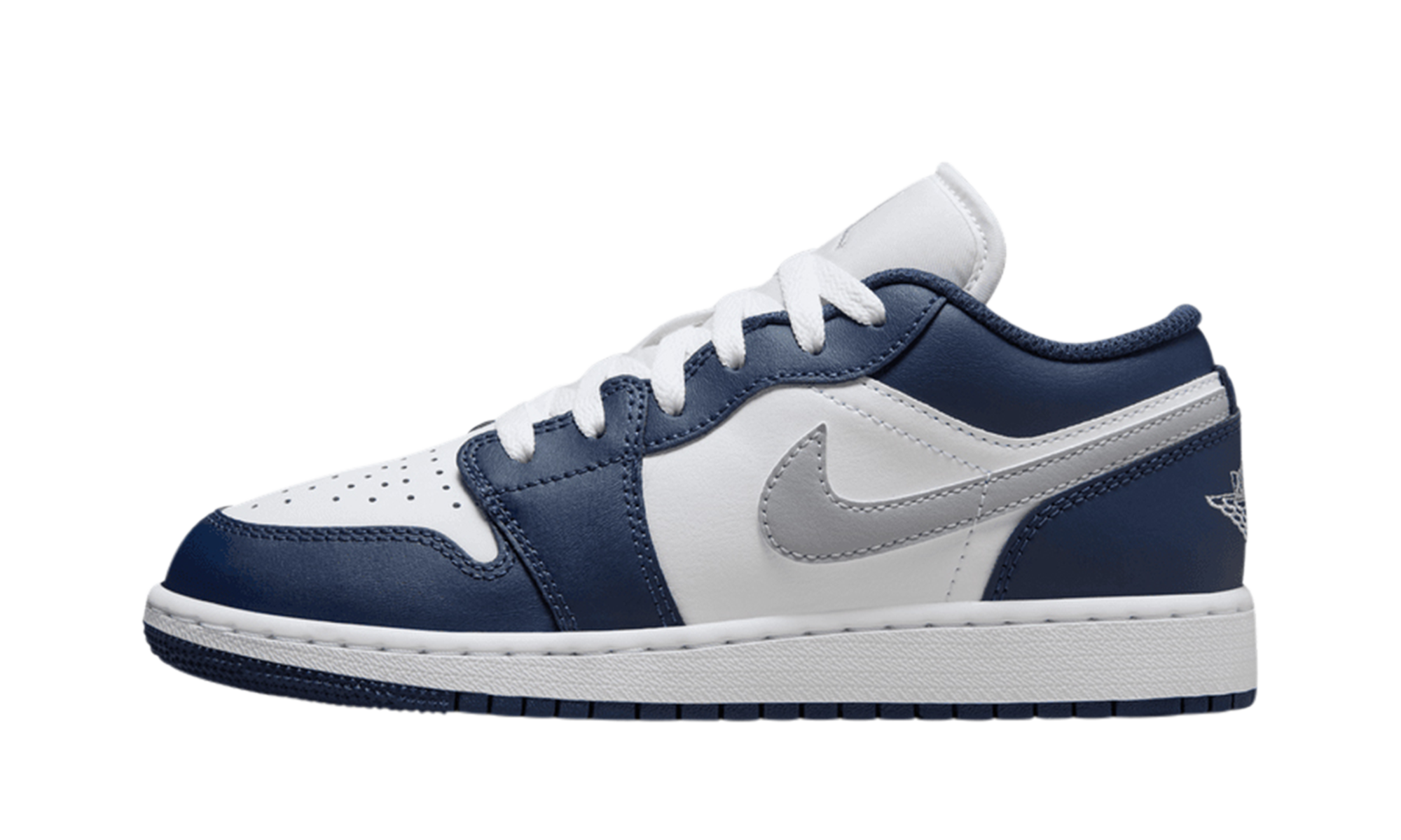 Jordan 1 Low Midnight Navy Wolf Grey (GS)