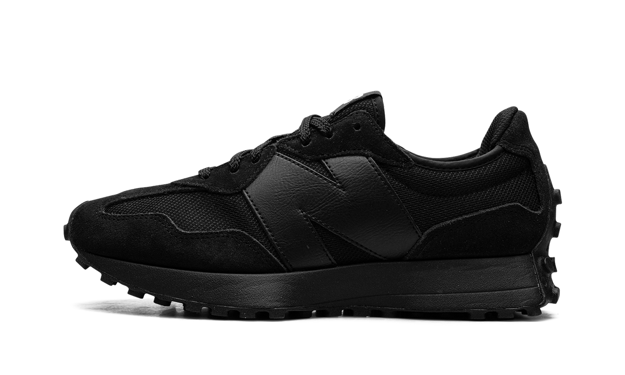 New Balance 327 Black White Tongue Logo 1