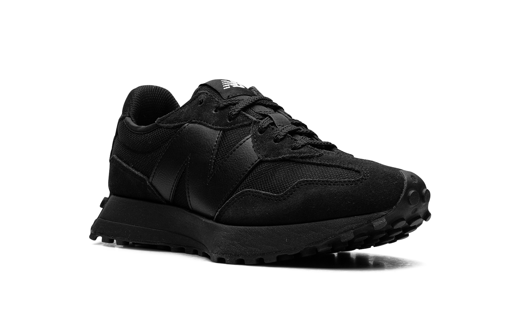 New Balance 327 Black White Tongue Logo 2