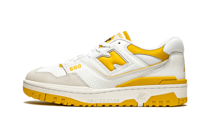 New Balance 550 Sea Salt Varsity Gold 1