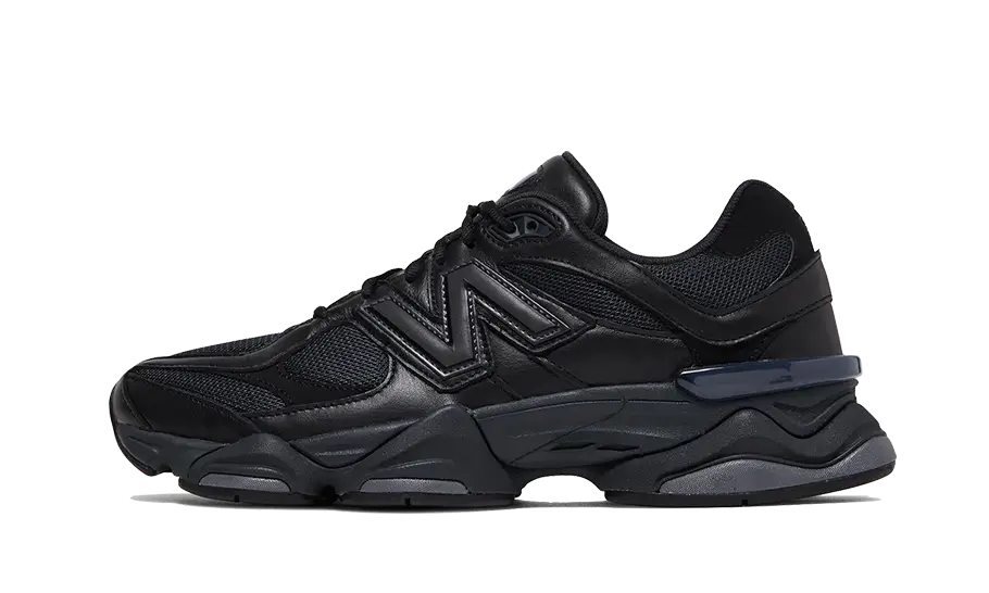 New Balance 9060 Triple Black Leather 1