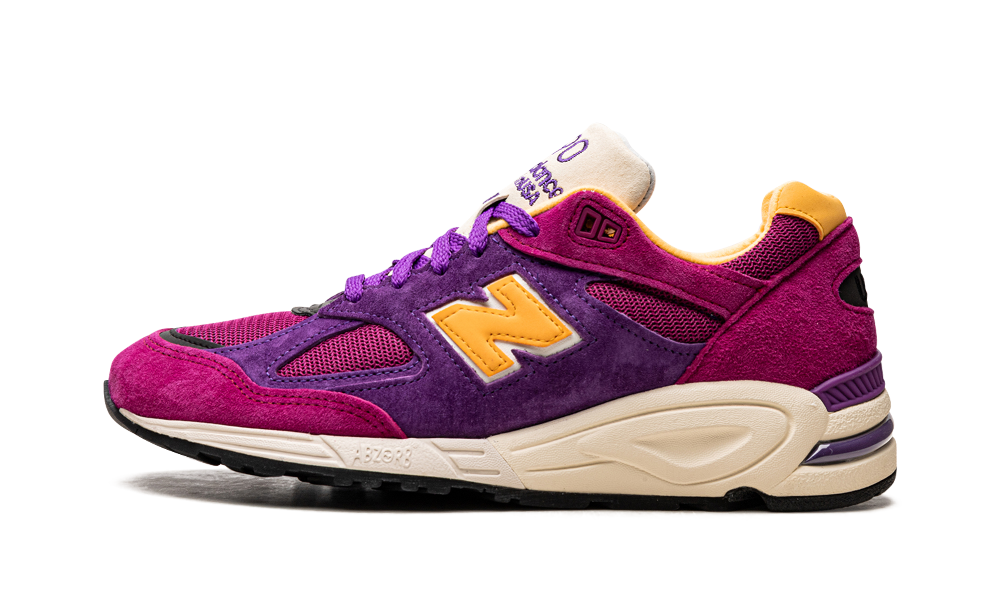 New Balance 990V2 Made in USA Teddy Santis Purple Yellow