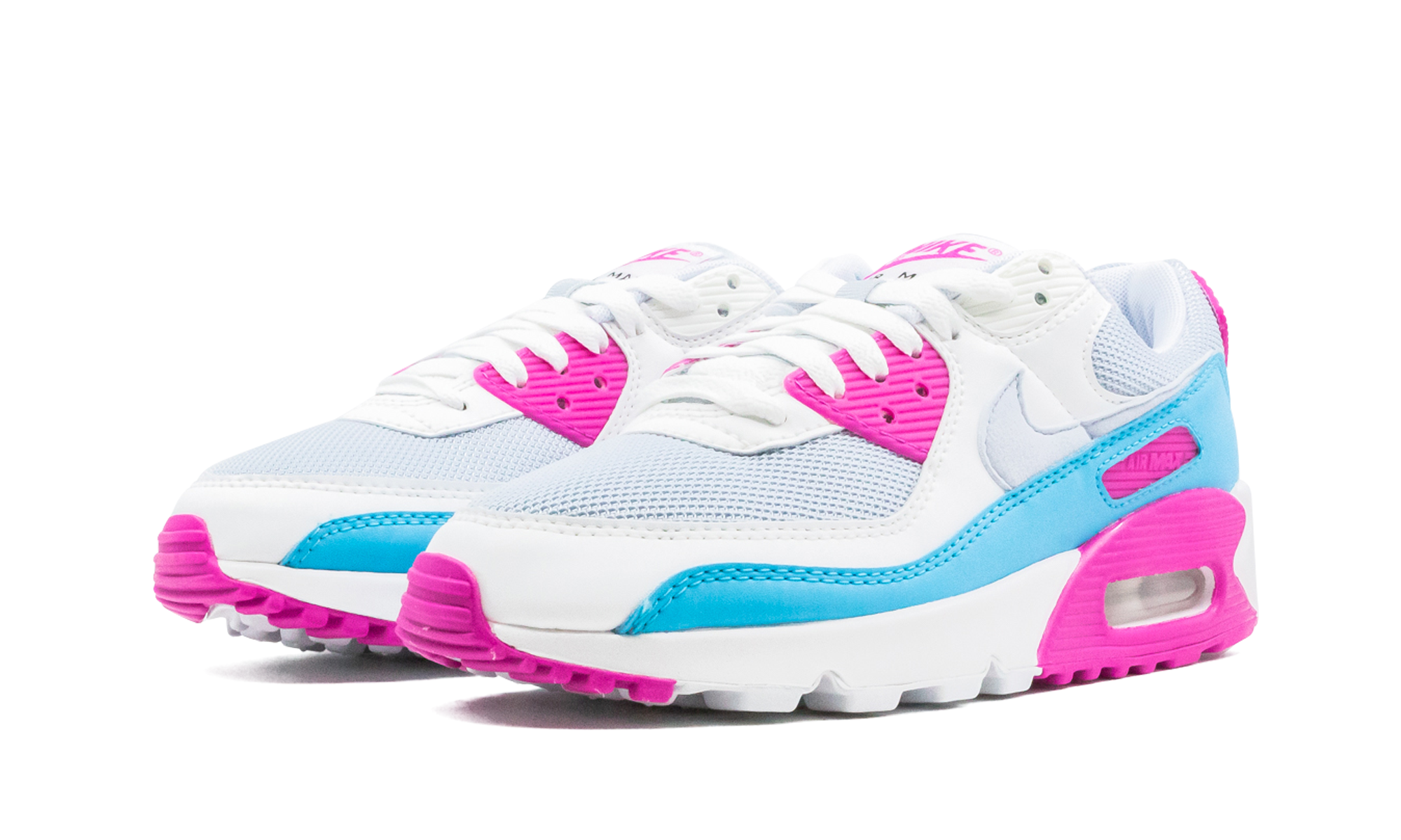 Nike Air Max 90 White Vivid Pink Light Blue Fury (W) 2