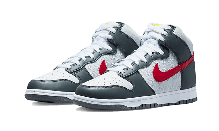 Nike Dunk High Embossed Basketball Gray Red 2